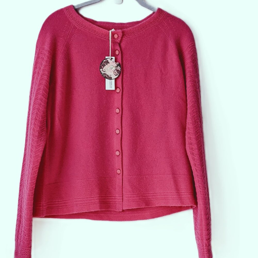 Odd Molly Cashmere Deep HOT PINK Soft Pursuit Cardigan $309 SMALL NWT